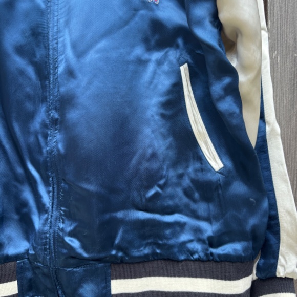 Zara Reversible Peacock Embroidered Satin Bomber Jacket Size Medium - Picture 7 of 13